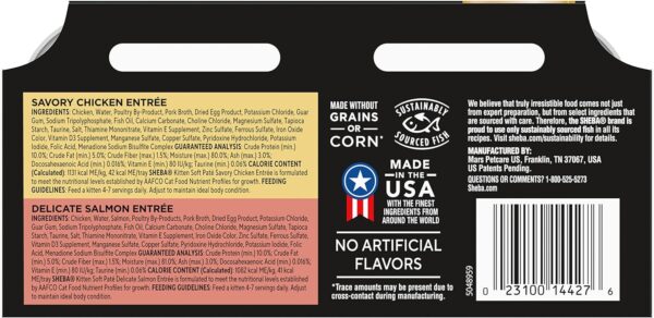 Sheba Perfect Portions Kitten Wet Cat Food Pate Salmon Entree, 2.6 oz. Twin-Pack Trays (24 Count, 48 Servings) - Image 2
