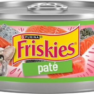 Purina Friskies Wet Cat Food Pate, Pate Salmon Dinner - (Pack of 24) 5.5 oz. Cans