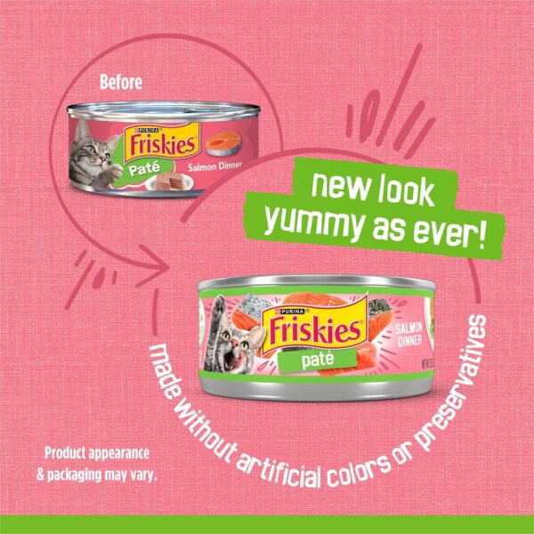Purina Friskies Wet Cat Food Pate, Pate Salmon Dinner - (Pack of 24) 5.5 oz. Cans - Image 3