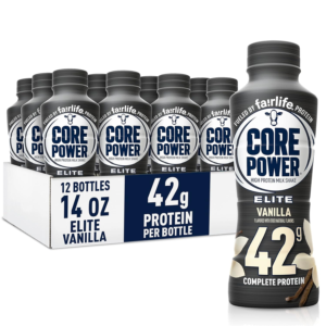 Core Power Elite High Protein Shake with 42g Protein by fairlife Milk, Vanilla, 14 fl oz