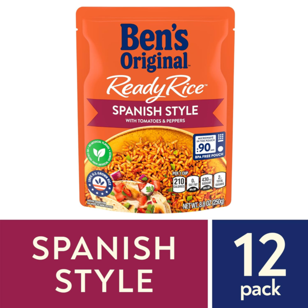 Ready Rice Spanish Style Flavored Rice, Easy Dinner Side, 8.8 OZ Pouch (Pack of 12) - Image 4