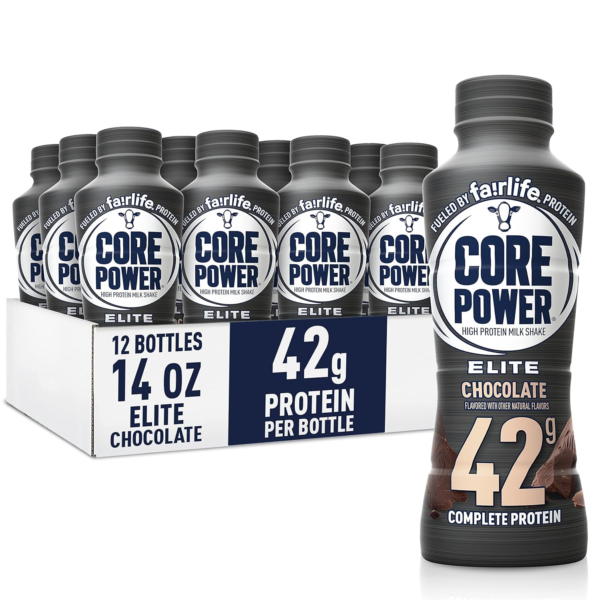Core Power Elite High Protein Shake with 42g Protein by fairlife Milk, Chocolate, 14 fl oz - Image 2