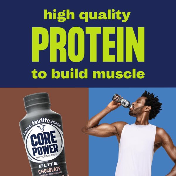 Core Power Elite High Protein Shake with 42g Protein by fairlife Milk, Chocolate, 14 fl oz - Image 4
