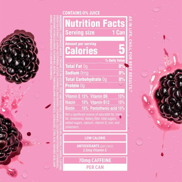 Sparkling Ice® +Caffeine Naturally Flavored Sparkling Water, Black Raspberry 16 Fl Oz - Image 7