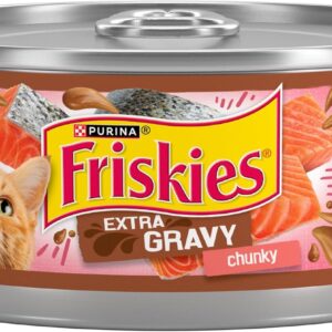 Purina Friskies Extra Gravy Chunky, Soft Salmon, Wet Cat Food, 5.5 oz Can