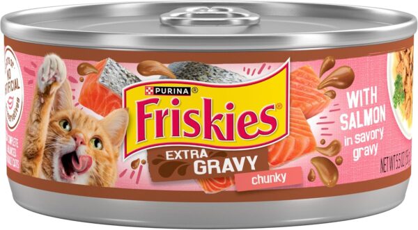 Purina Friskies Extra Gravy Chunky, Soft Salmon, Wet Cat Food, 5.5 oz Can
