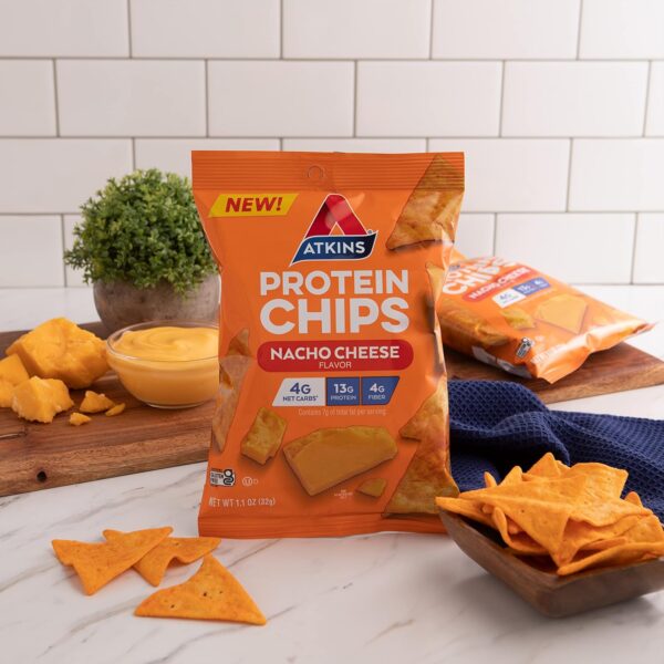 Atkins Protein Chips, 1.1oz, Nacho Cheese - Image 6