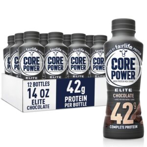 Core Power Elite High Protein Shake with 42g Protein by fairlife Milk, Chocolate, 14 fl oz