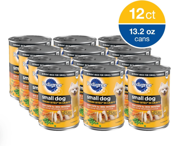 Small Dog Tender Bites in Gravy, Chicken & Vegetable Flavor Canned Wet Dog Food, 13.2 Oz. Cans (Pack of 12) - Image 2