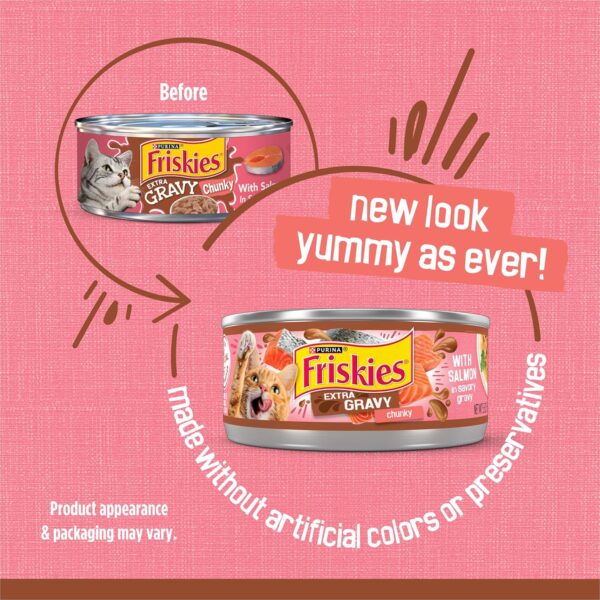Purina Friskies Extra Gravy Chunky, Soft Salmon, Wet Cat Food, 5.5 oz Can - Image 3