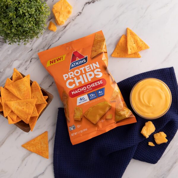 Atkins Protein Chips, 1.1oz, Nacho Cheese - Image 7
