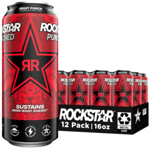 Rockstar Energy Drink Punched Fruit Punch, 16 fl oz, 1 Count Can