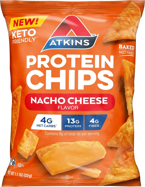 Atkins Protein Chips, 1.1oz, Nacho Cheese - Image 2