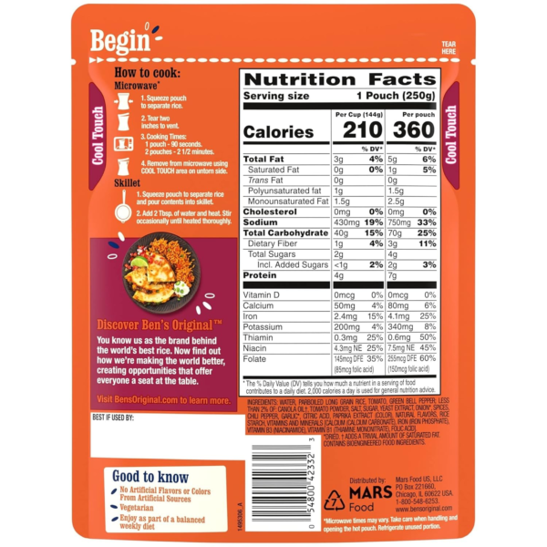 Ready Rice Spanish Style Flavored Rice, Easy Dinner Side, 8.8 OZ Pouch (Pack of 12) - Image 3