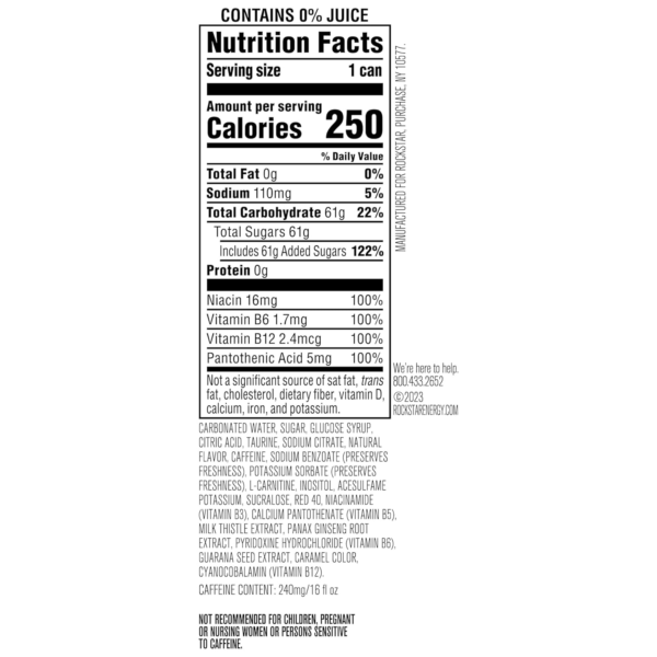 Rockstar Energy Drink Punched Fruit Punch, 16 fl oz, 1 Count Can - Image 8