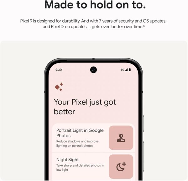 Pixel 9 -  Android Smartphone with Gemini, 24-Hour Battery, Advanced Camera, and 6.3" Actua Display - Obsidian - 128 GB - Image 7