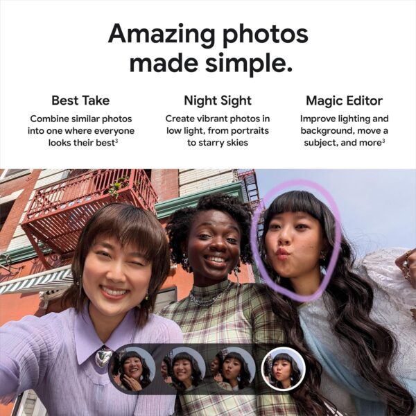 Pixel 8A - Unlocked Android Phone with  AI, Advanced Pixel Camera and 24-Hour Battery - Bay - 128 GB - Image 3