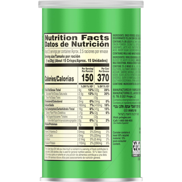 Potato Crisps Chips, Sour Cream & Onion, 2.5Oz (12 Count) - Image 8