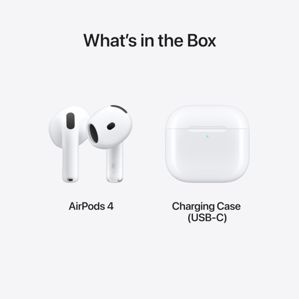 Airpods 4 Wireless Earbuds, Bluetooth Headphones, Personalized Spatial Audio, Sweat and Water Resistant, USB-C Charging Case, H2 Chip, up to 30 Hours of Battery Life, Effortless Setup for Iphone - Image 6