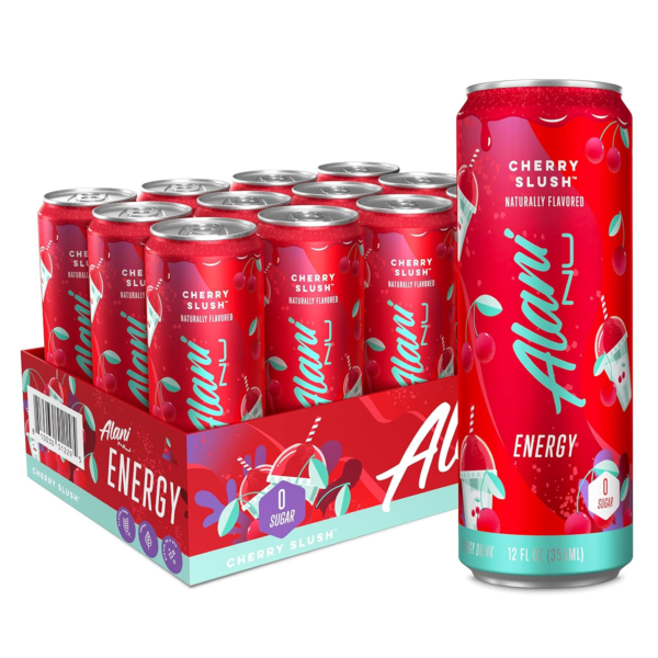 CHERRY SLUSH Sugar Free, Low Calorie Energy Drinks | 200Mg Caffeine | Antioxidants | Biotin, B Vitamins | Zero Sugar | 15 Calories or Less | 12 Oz Cans | 12 Count - Image 2